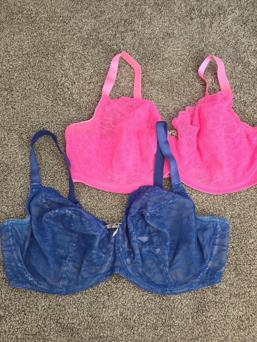 Simply Yours Women's Lace Underwire Bra Pink and Blue Bras Size 44DDD